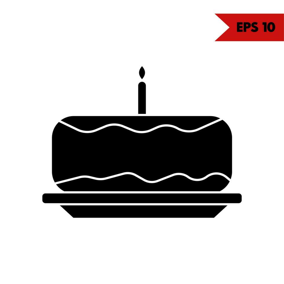illustratie van verjaardag taart glyph icoon vector