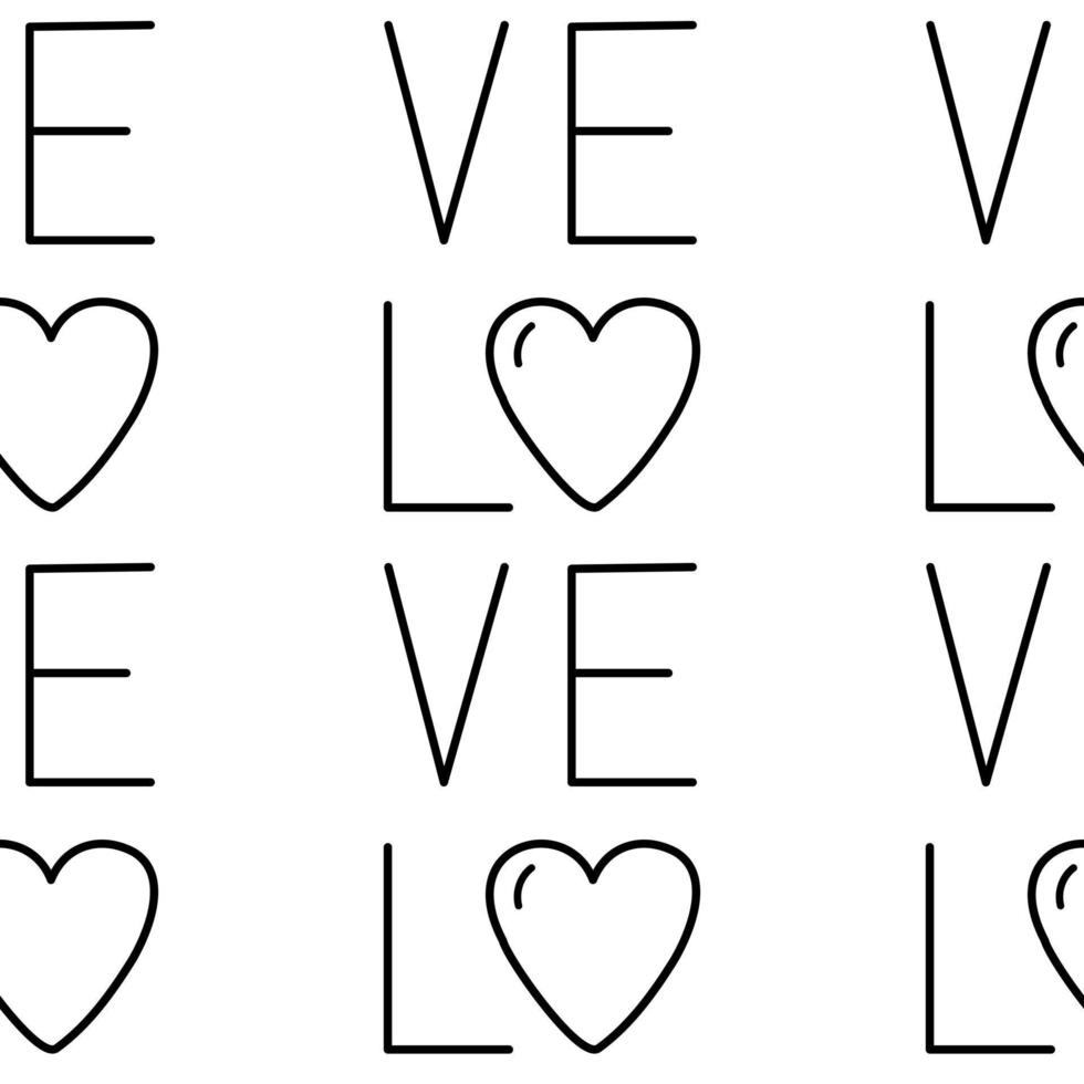 schattig tekening belettering, liefde patroon. hand- getrokken tekening illustratie. vector