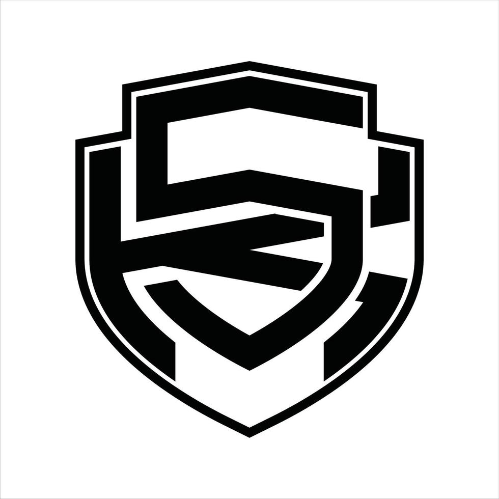 sk logo monogram wijnoogst ontwerp sjabloon vector