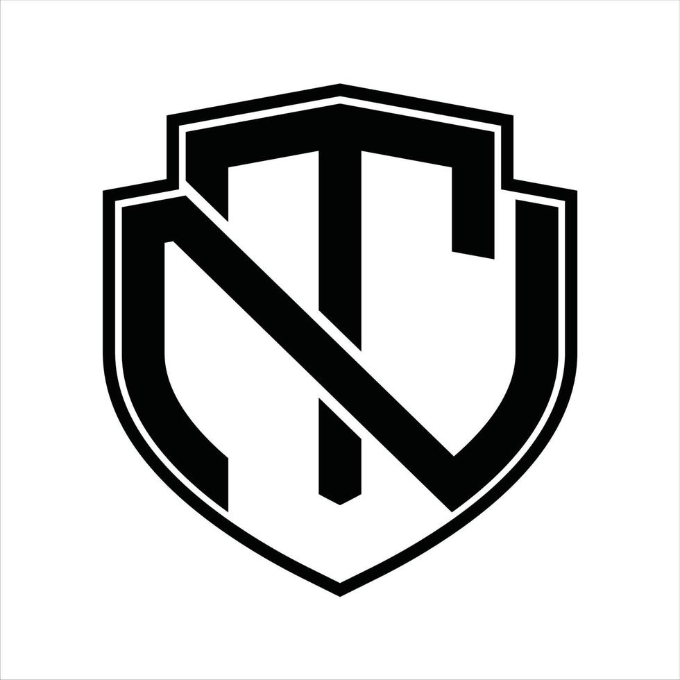 tn logo monogram wijnoogst ontwerp sjabloon vector