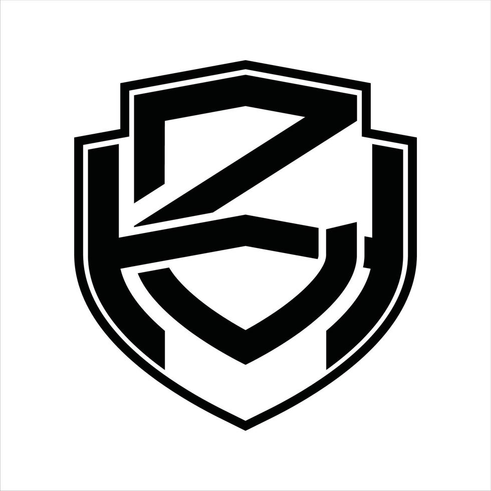 zh logo monogram wijnoogst ontwerp sjabloon vector