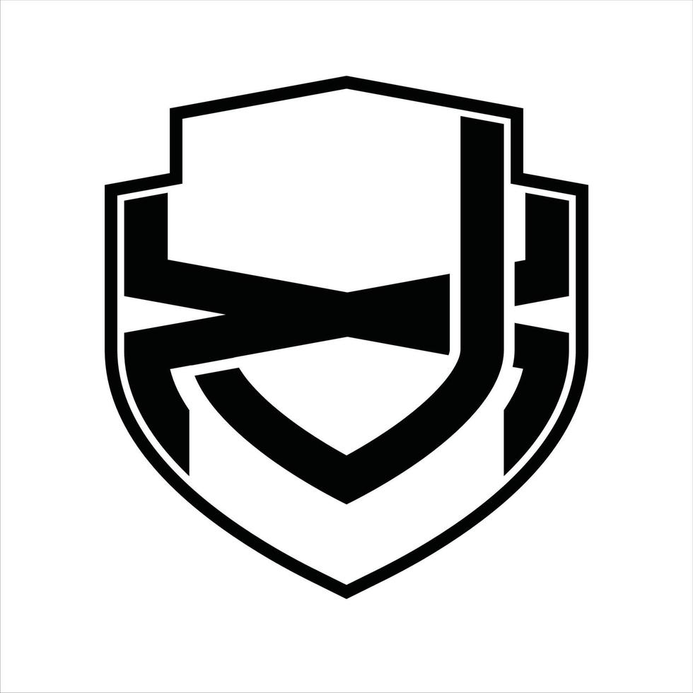 jx logo monogram wijnoogst ontwerp sjabloon vector