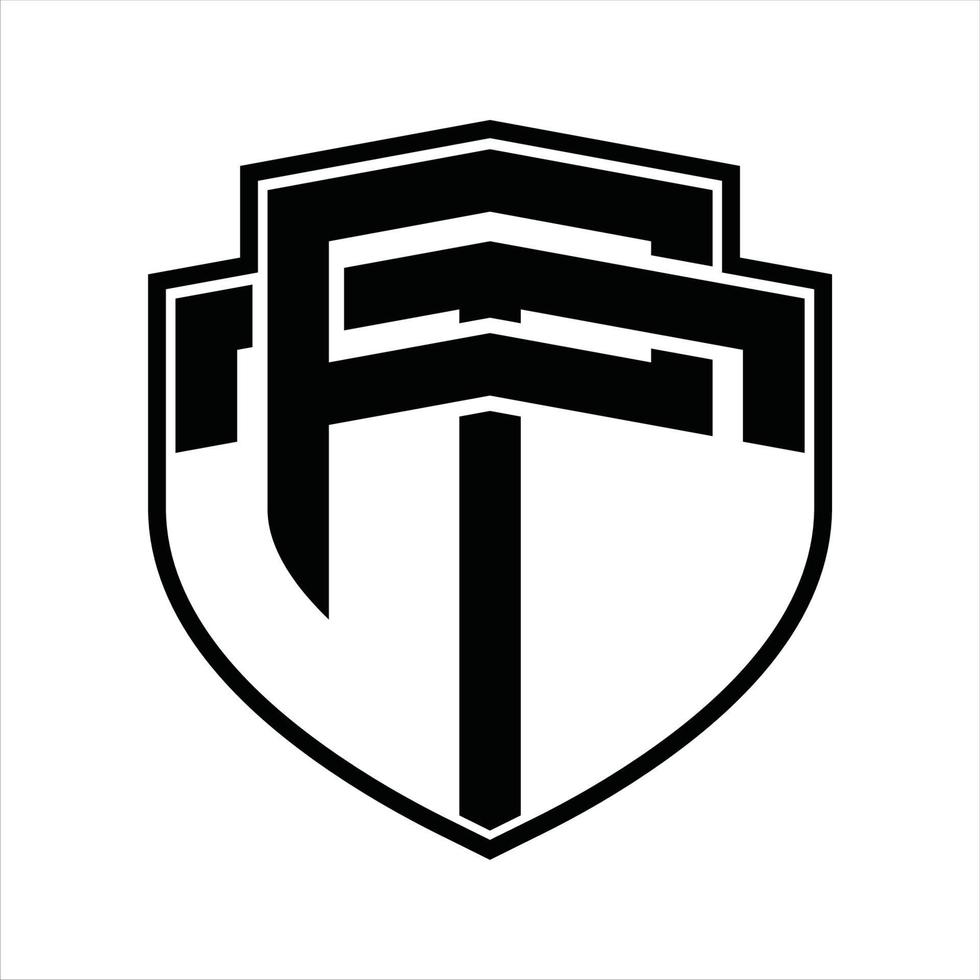 pt logo monogram wijnoogst ontwerp sjabloon vector