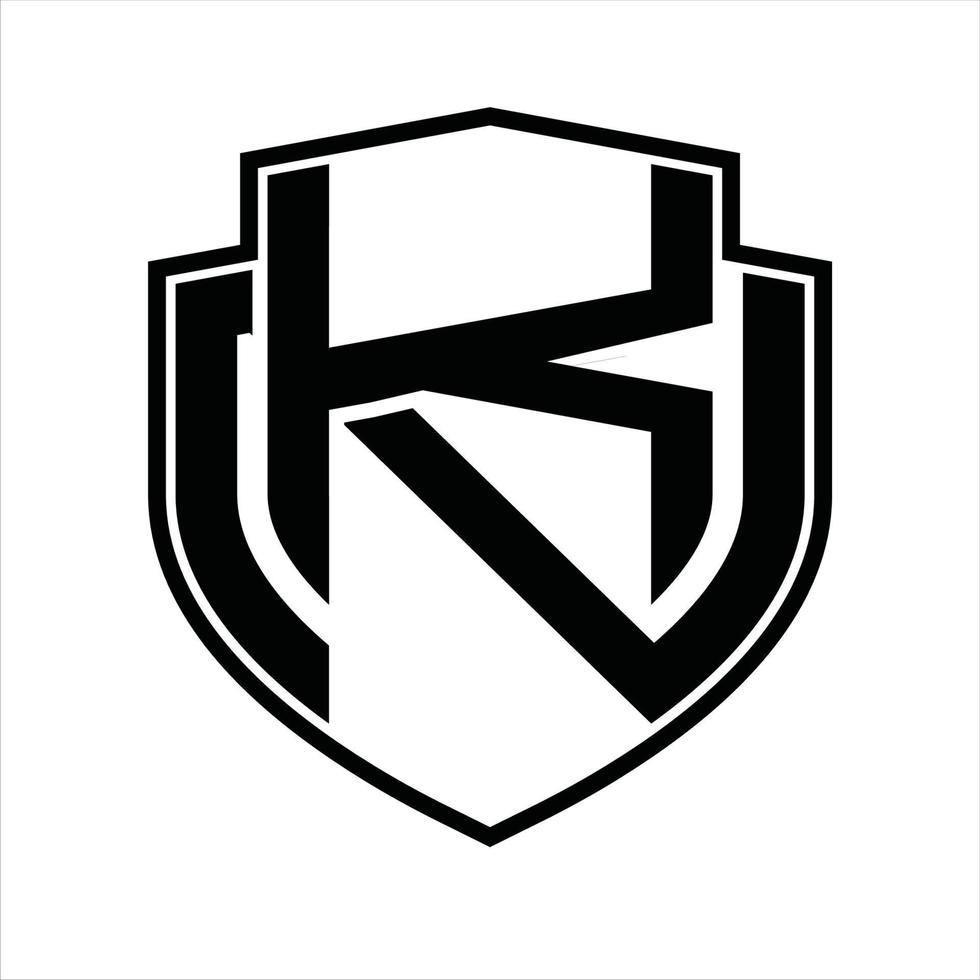 kn logo monogram wijnoogst ontwerp sjabloon vector