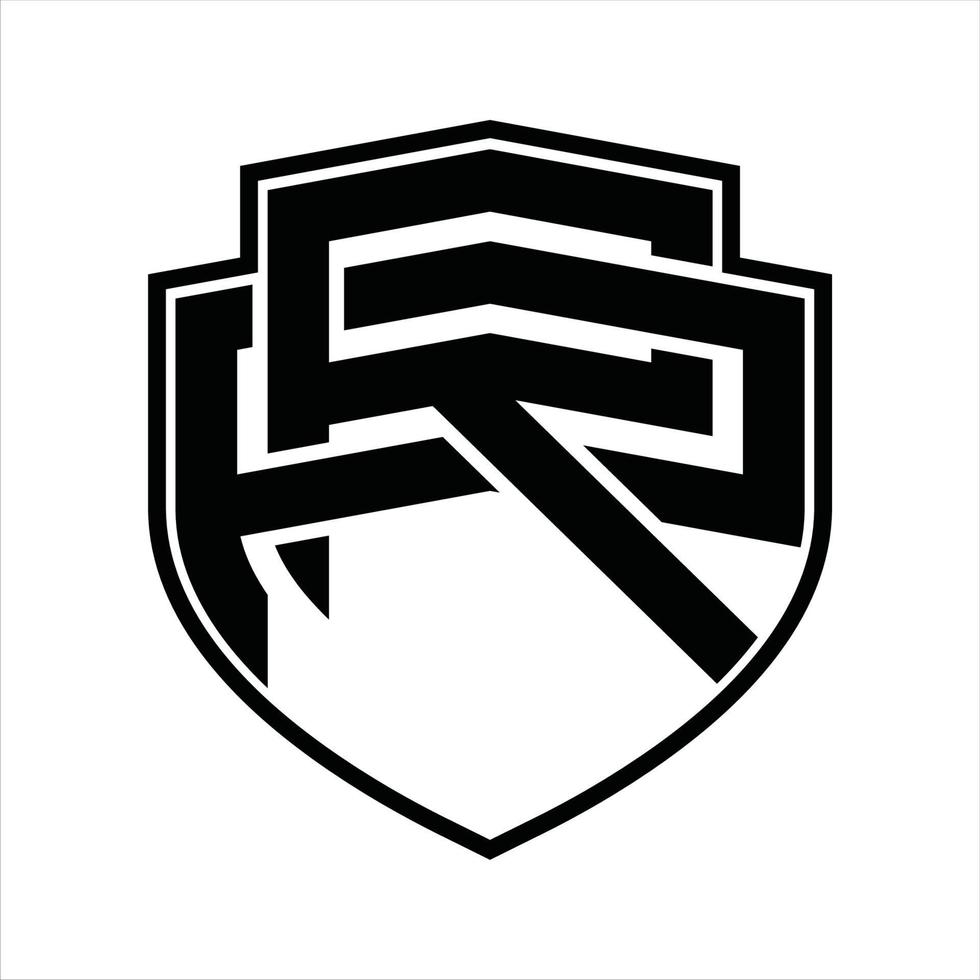 rr logo monogram wijnoogst ontwerp sjabloon vector