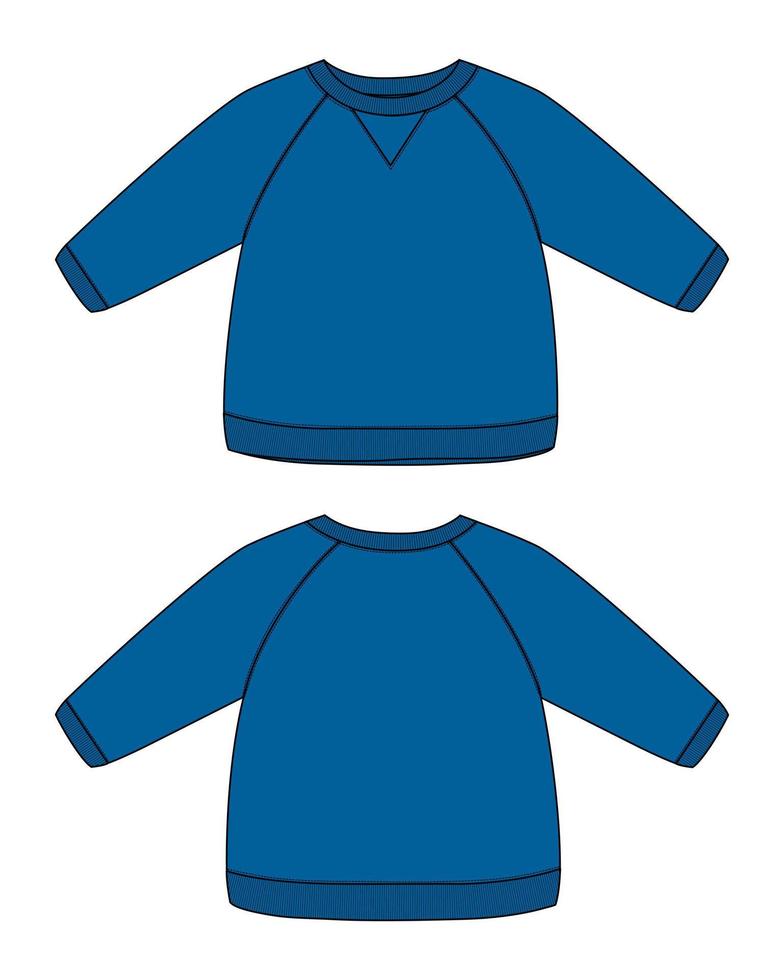 lang mouw sweater technisch mode vlak schetsen vector illustratie sjabloon voor kinderen