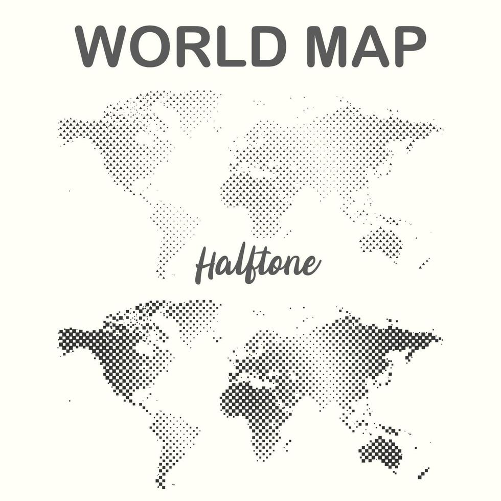 wereld kaart halftone vector