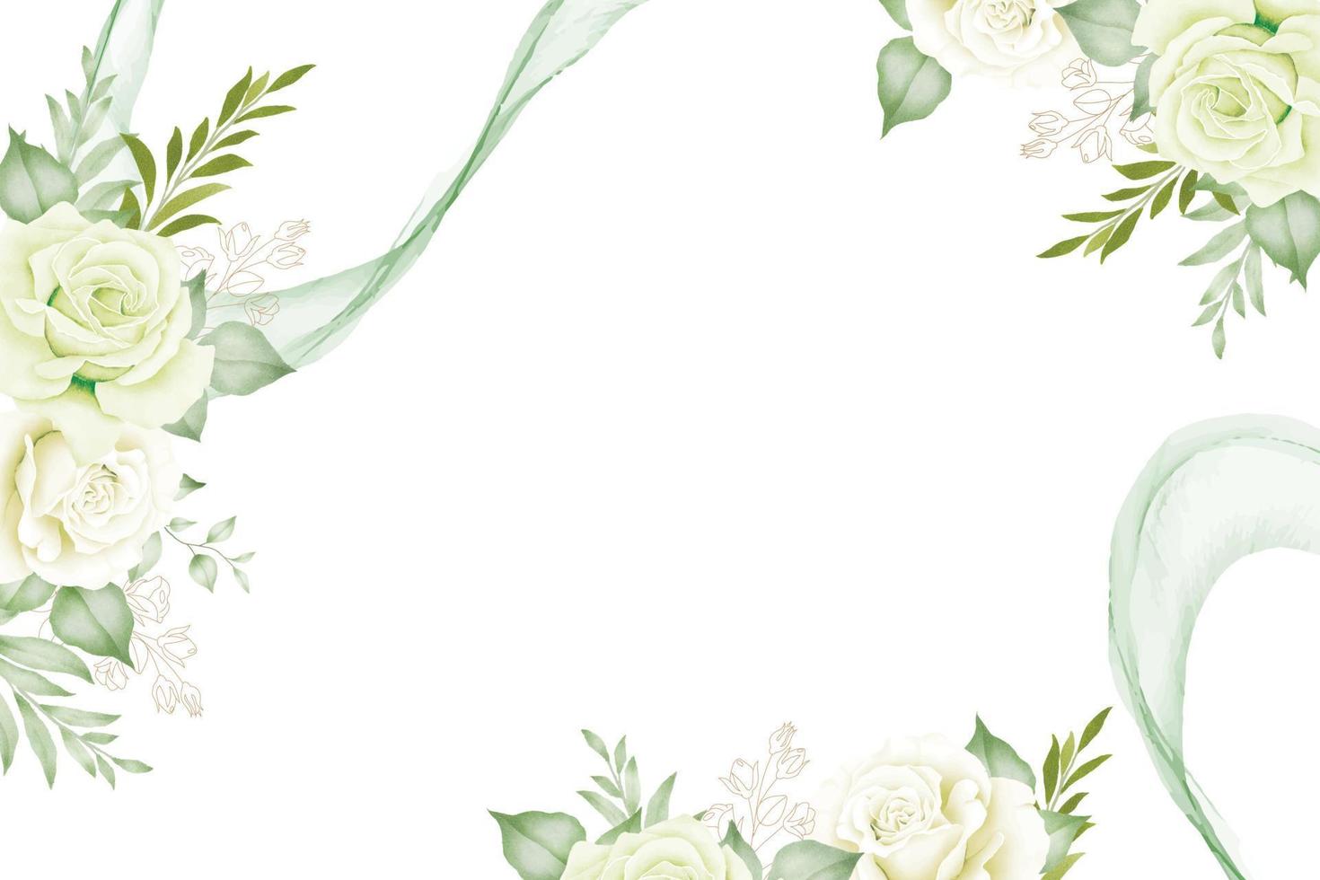 mooi waterverf bloemen roos achtergrond vector