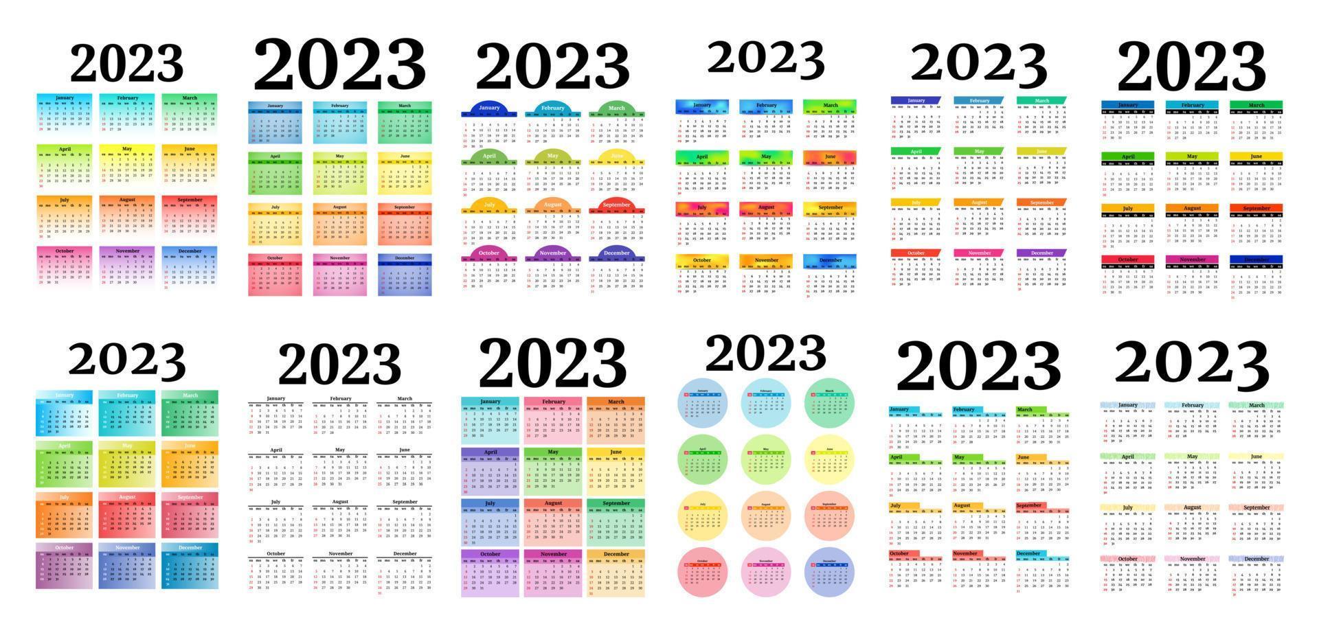 kalender voor 2023 geïsoleerd Aan een wit achtergrond vector