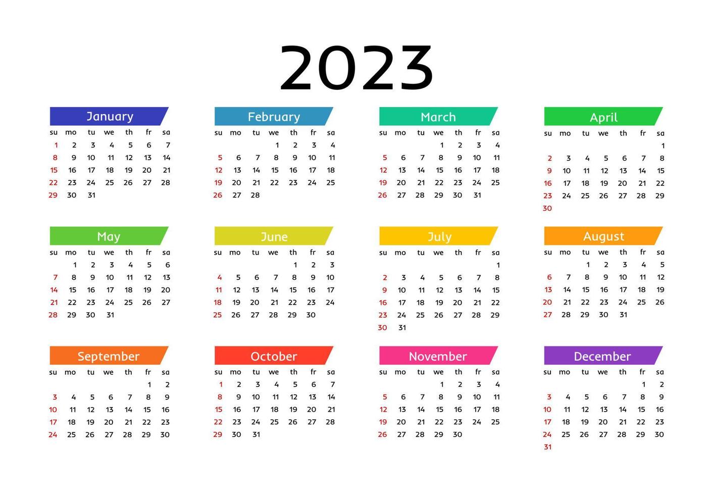 kalender voor 2023 geïsoleerd Aan een wit achtergrond vector