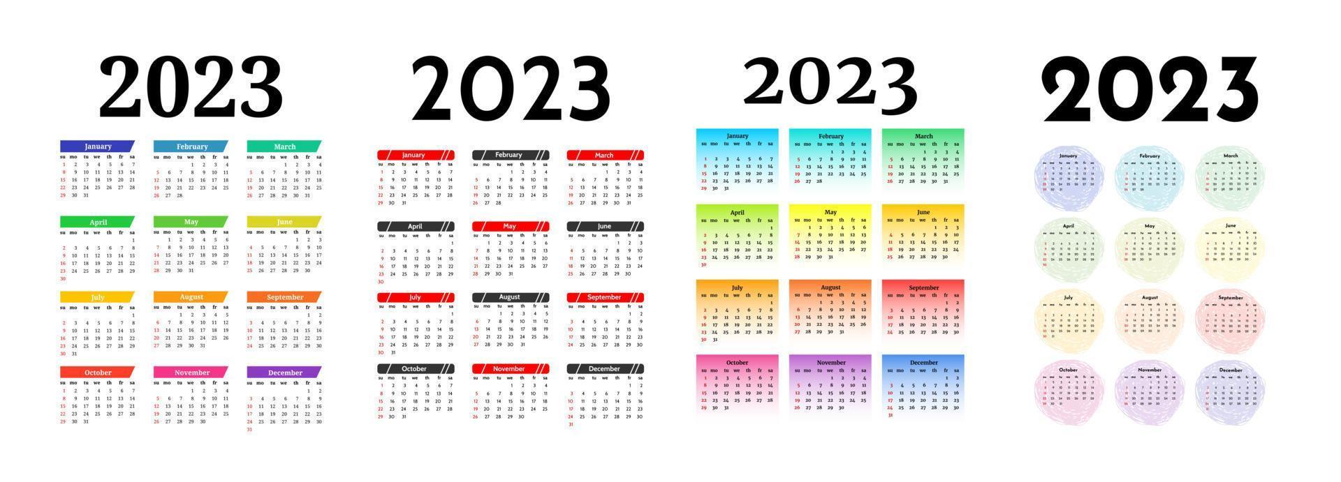 kalender voor 2023 geïsoleerd Aan een wit achtergrond vector