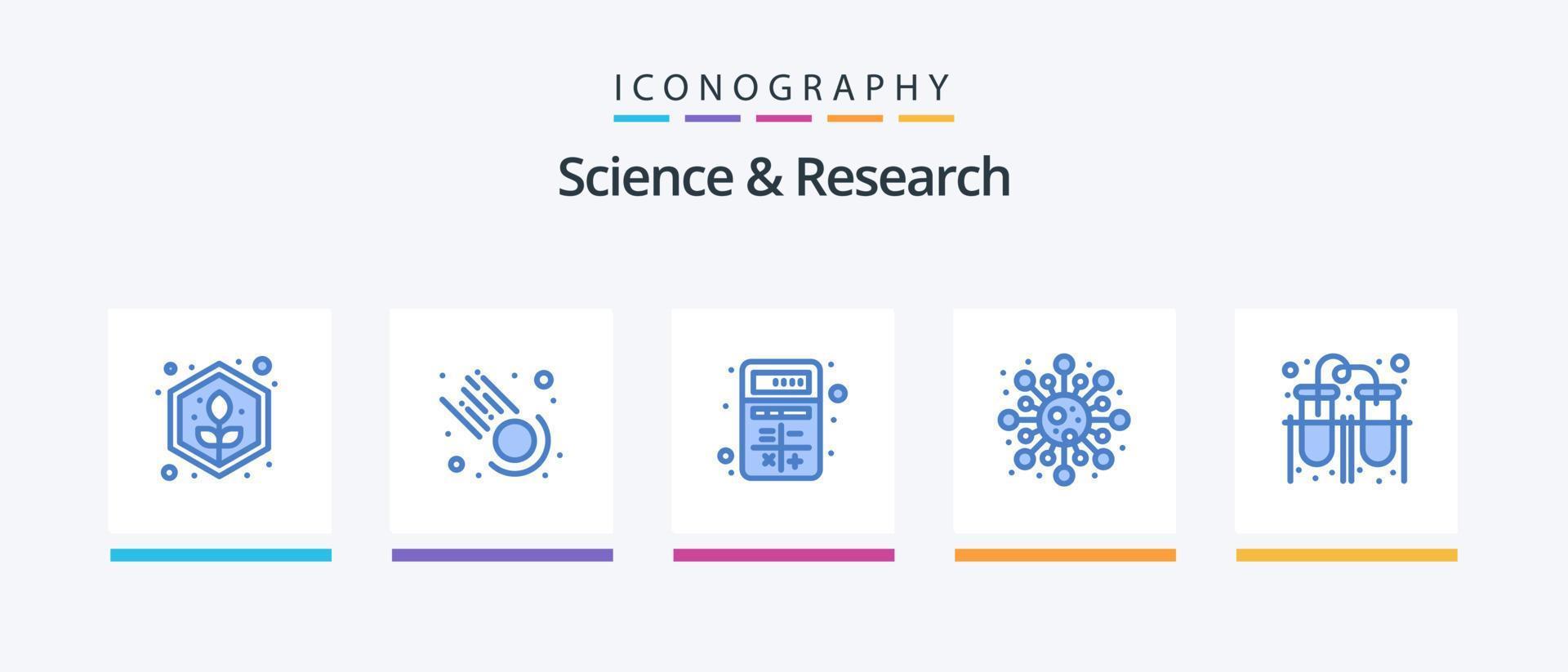 wetenschap blauw 5 icoon pak inclusief laboratorium. studie. app. wetenschap. cel. creatief pictogrammen ontwerp vector