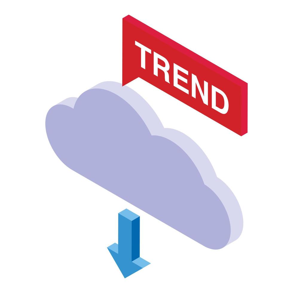 gegevens wolk neiging icoon isometrische vector. bedrijf toekomst vector