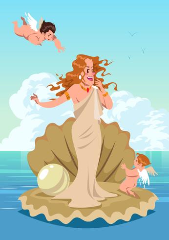 aphrodite en cupido vector