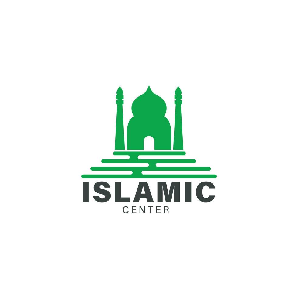 Islamitisch centrum logo met moskee symbool vector