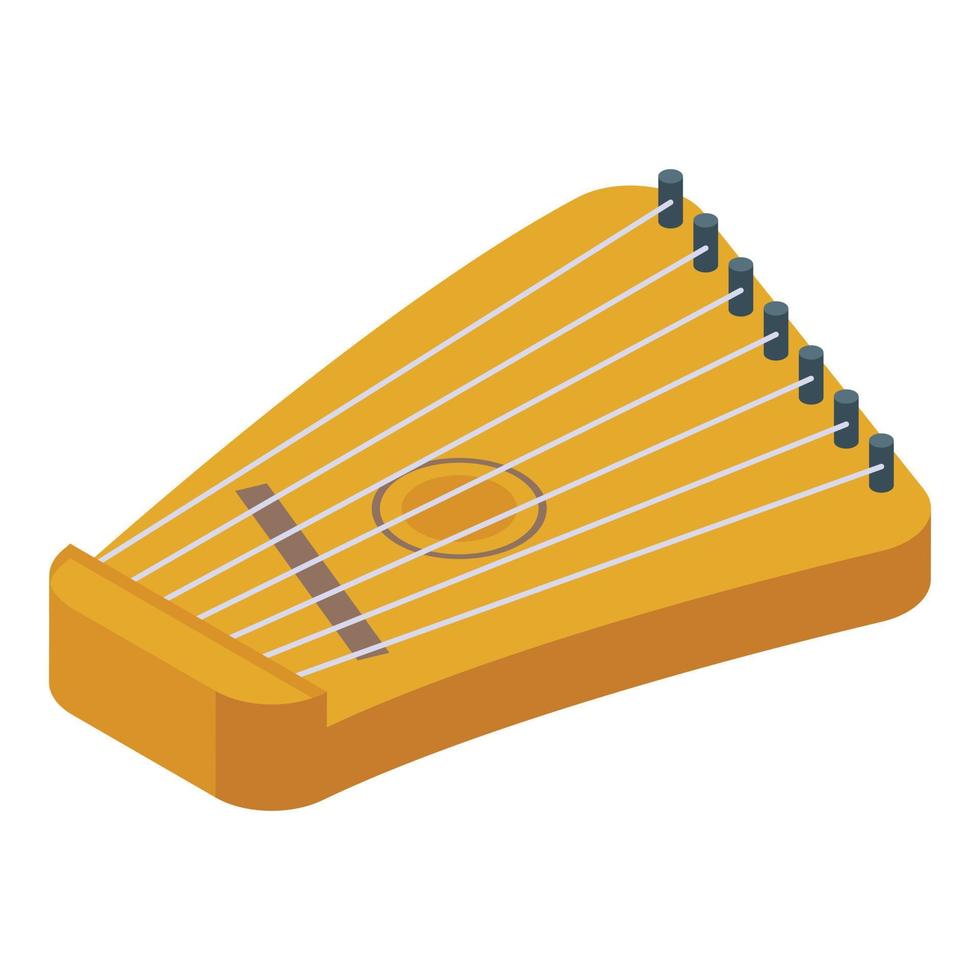 kantele gusli icoon isometrische vector. muziek- instrument vector