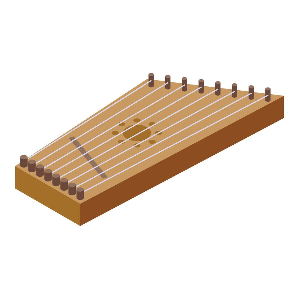 kantele viool icoon isometrische vector. muziek- instrument vector