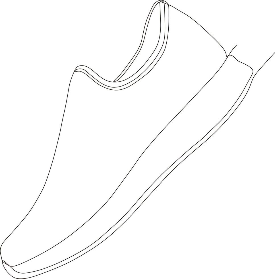 doorlopend lijn kunst tekening van schoenen in zwart en wit vector