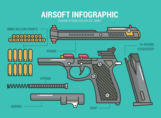 airsoft infographic vector