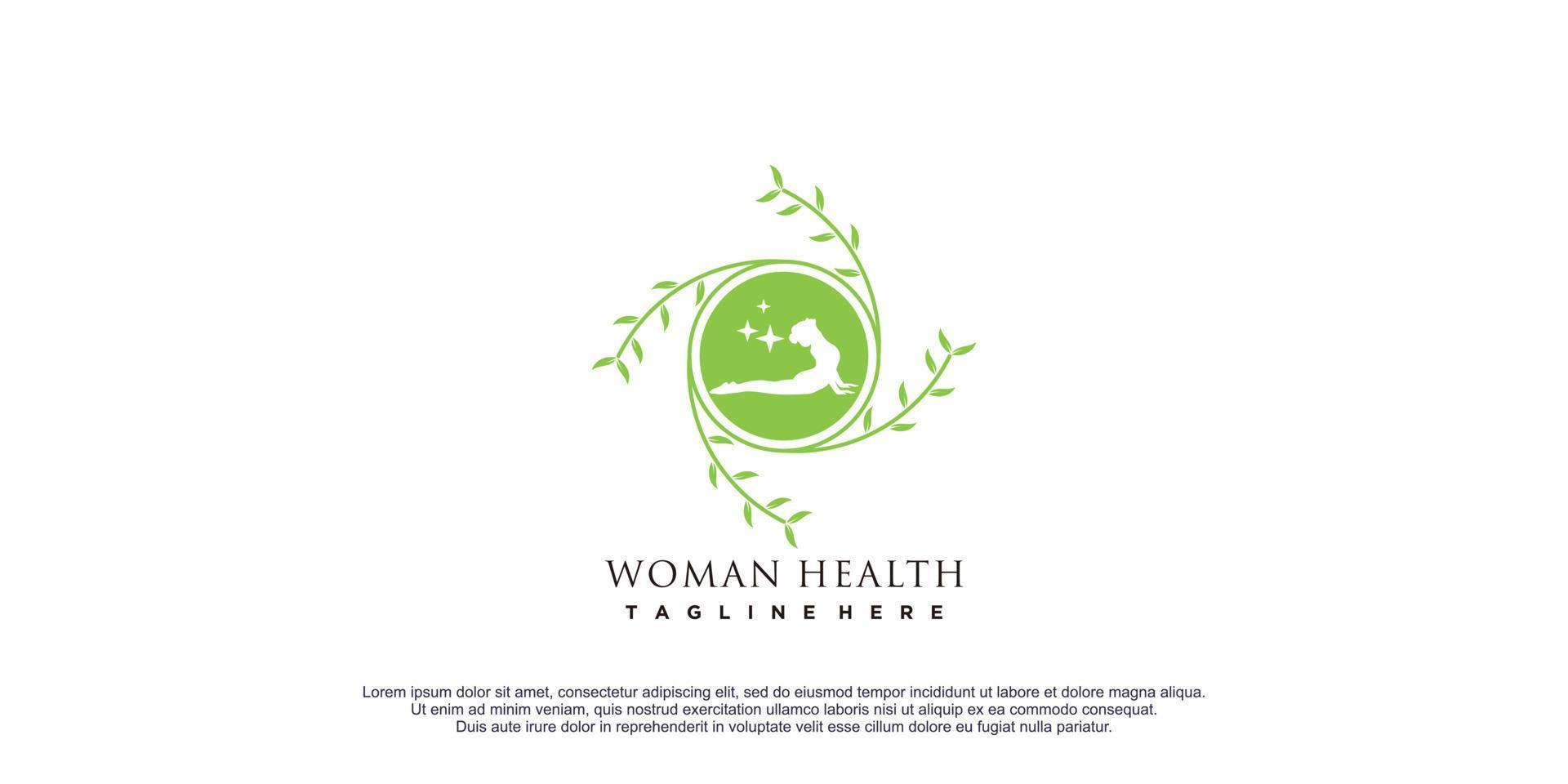 Dames Gezondheid logo icoon vector illustratie voor Gezondheid en ontspanning bedrijf