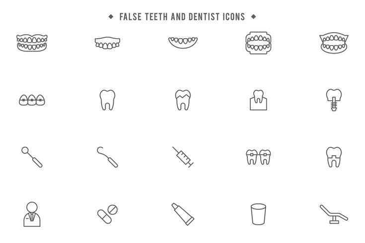 Gratis valse tanden en tandarts vectoren
