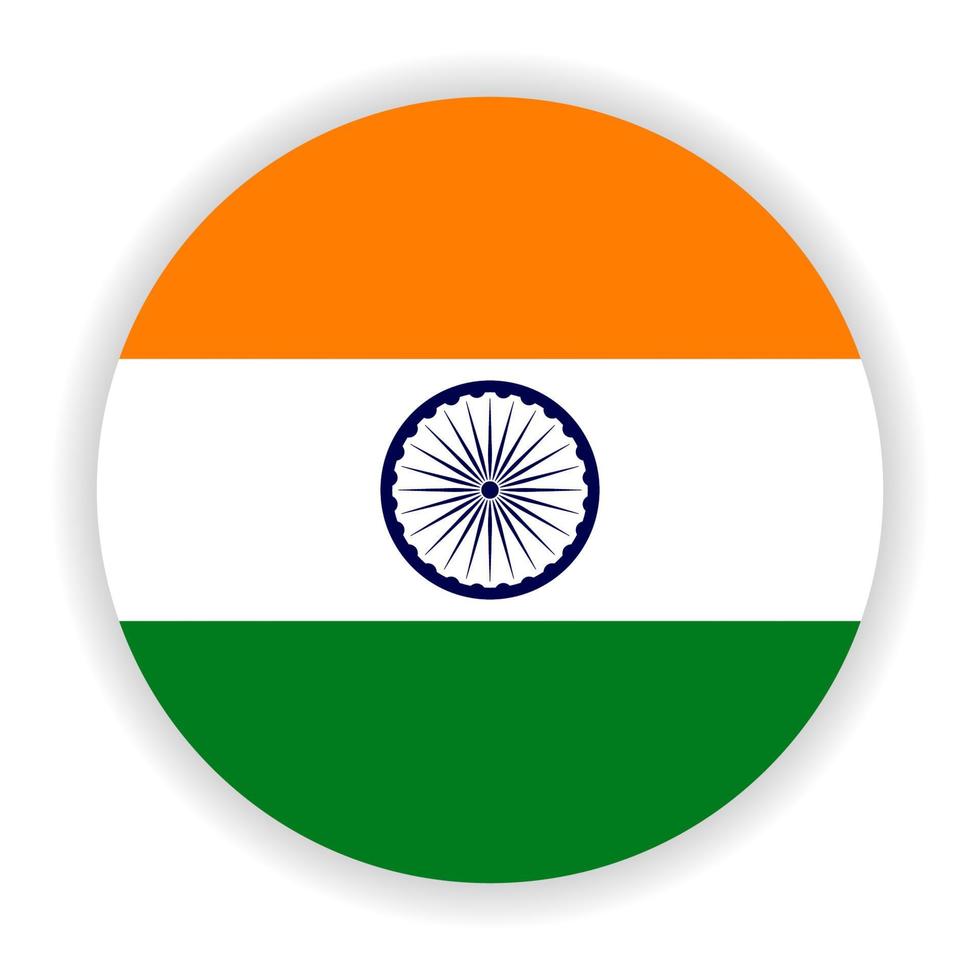 ronde vlag van Indië. vector illustratie.