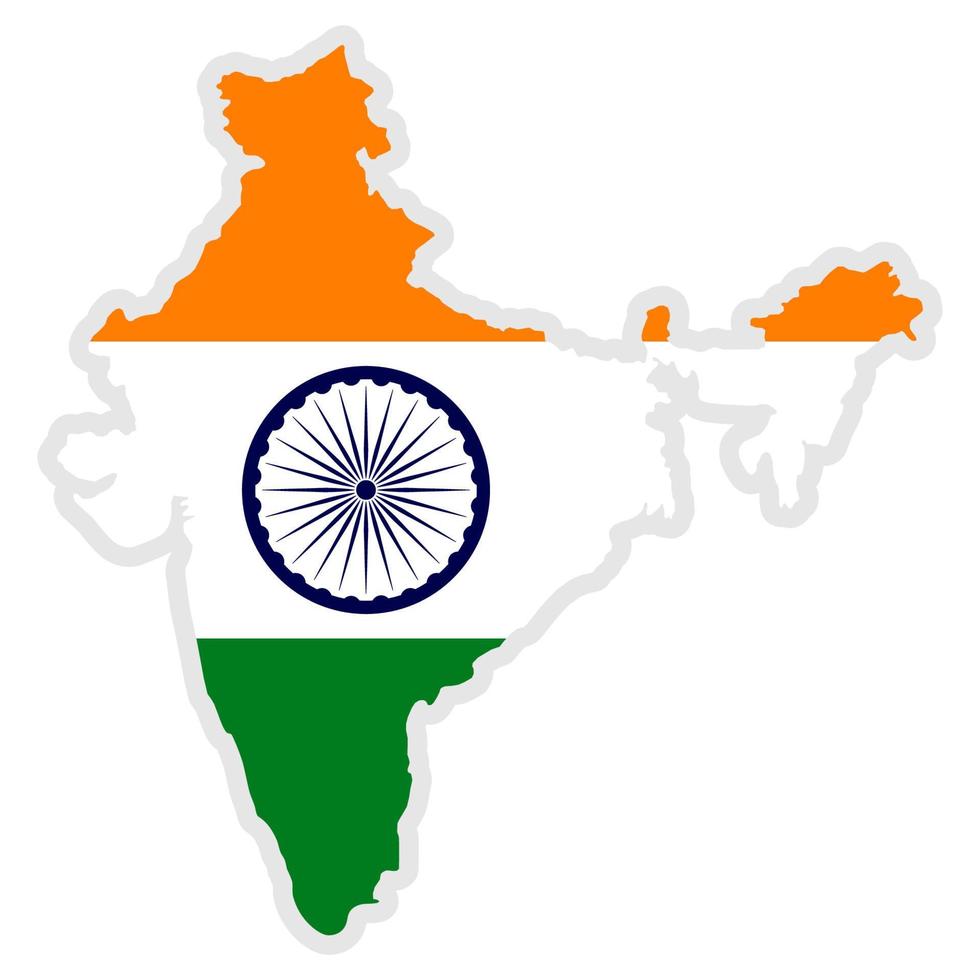 Indië vlag kaart. vector illustratie.
