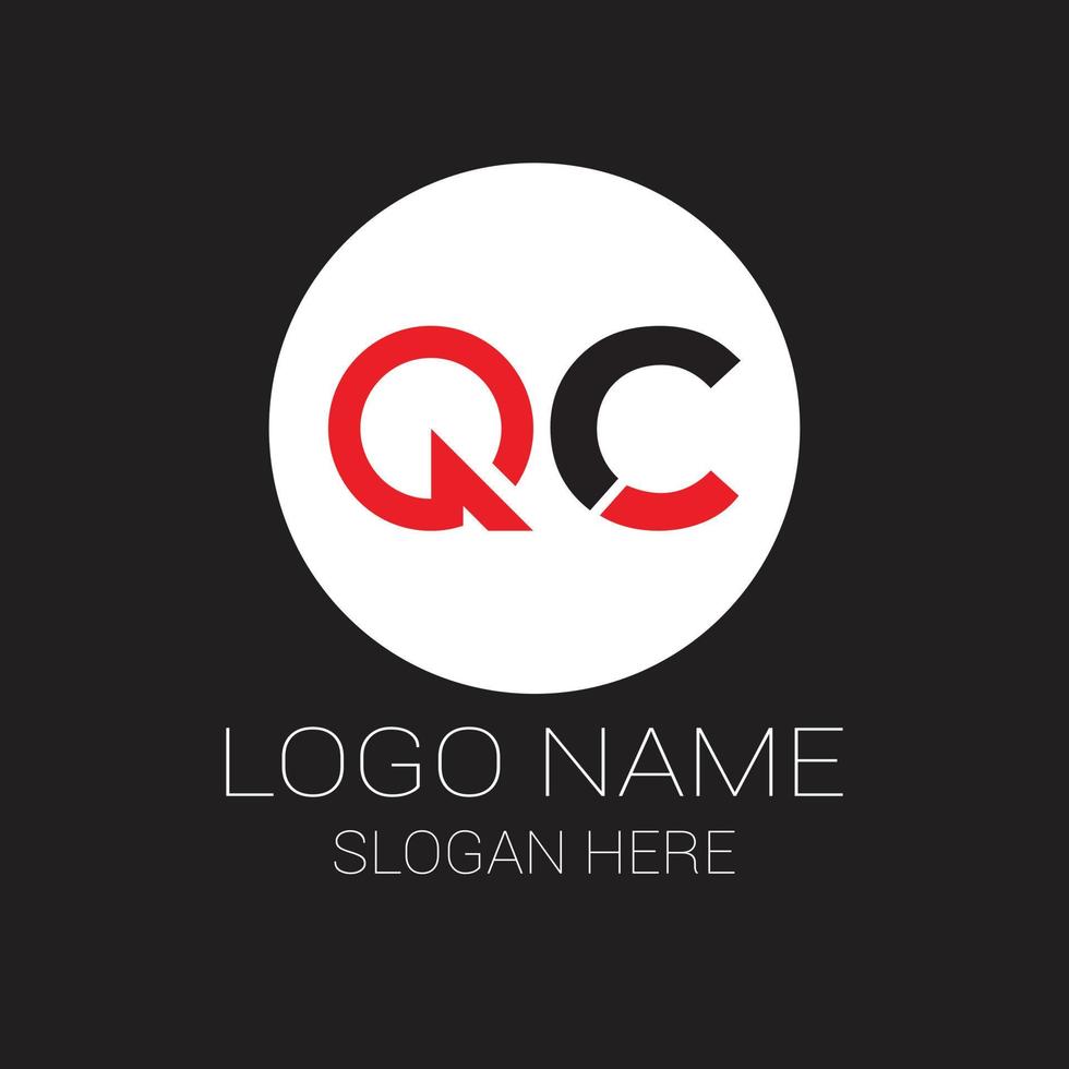 qc tekst icoon logo ontwerp vector