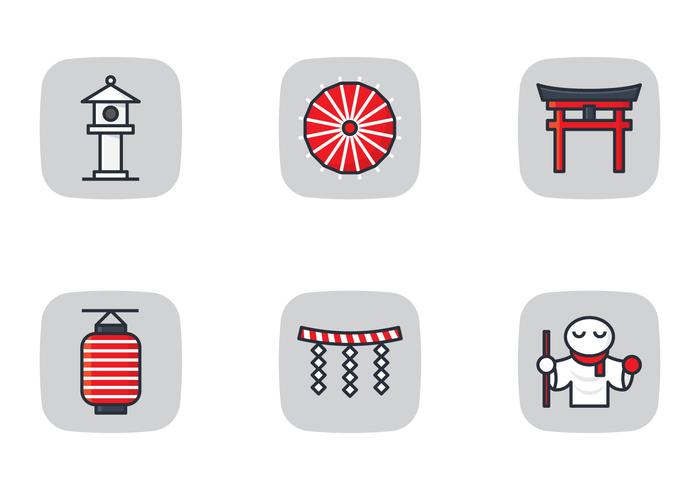 Japans pictogram en heiligdom vector