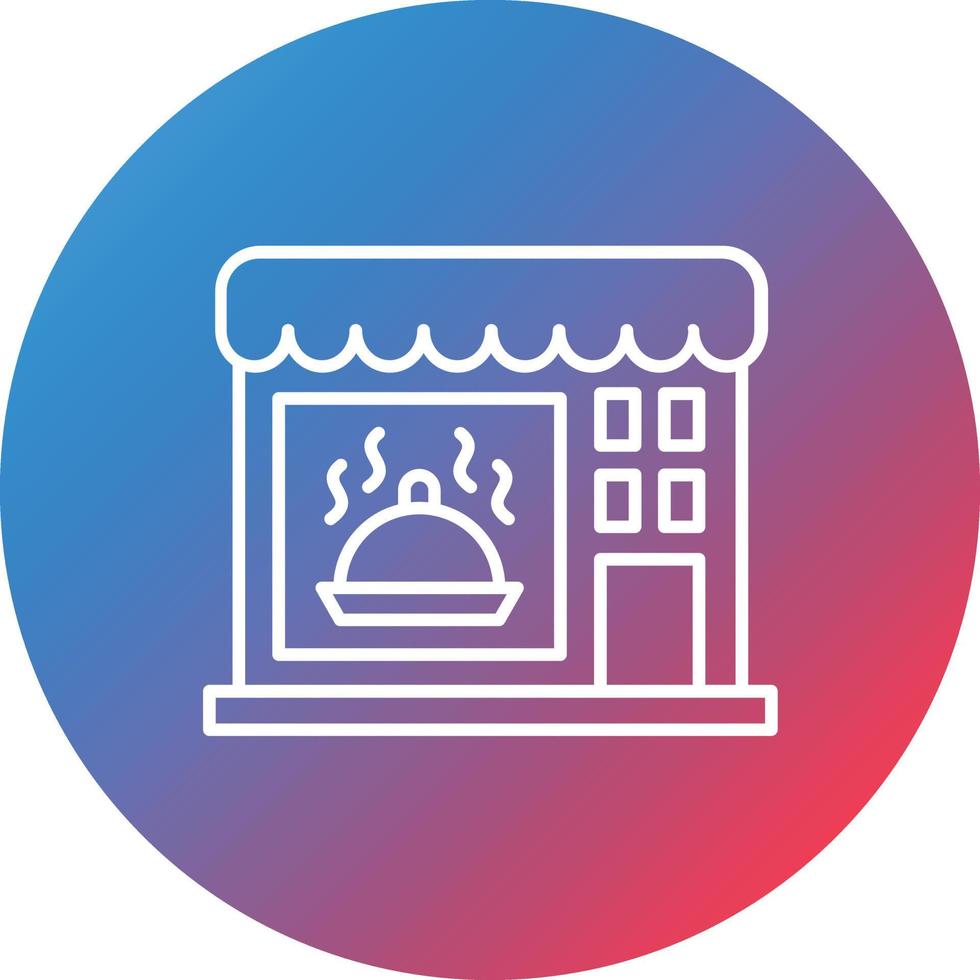 restaurant lijn helling cirkel achtergrond icoon vector