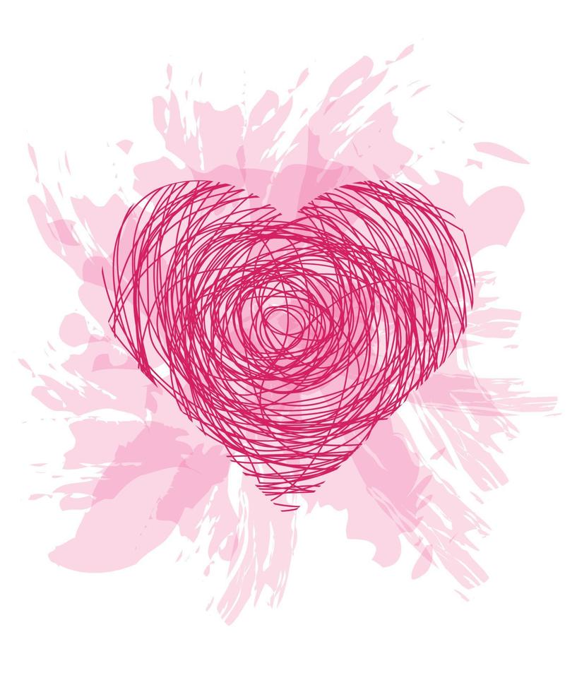 abstract hart Aan een waterverf achtergrond. Valentijnsdag dag. Valentijnsdag dag opening vector