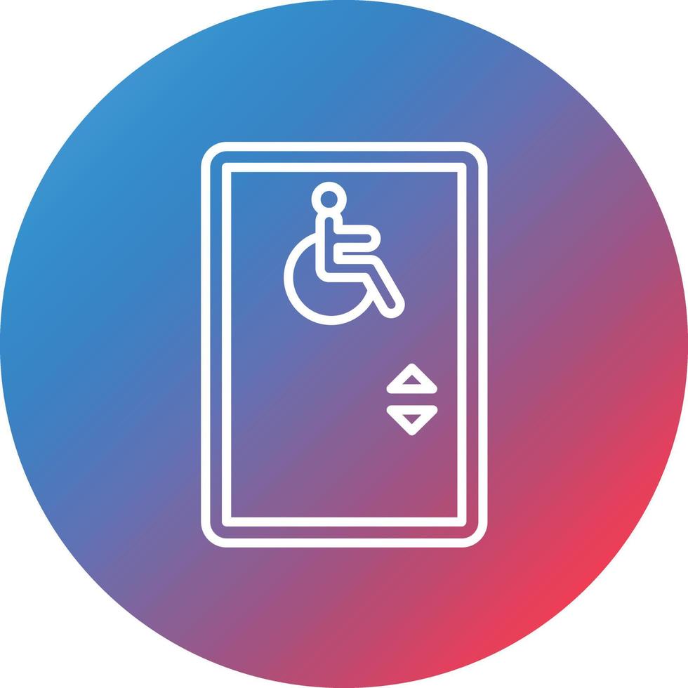 rolstoel optillen lijn helling cirkel achtergrond icoon vector