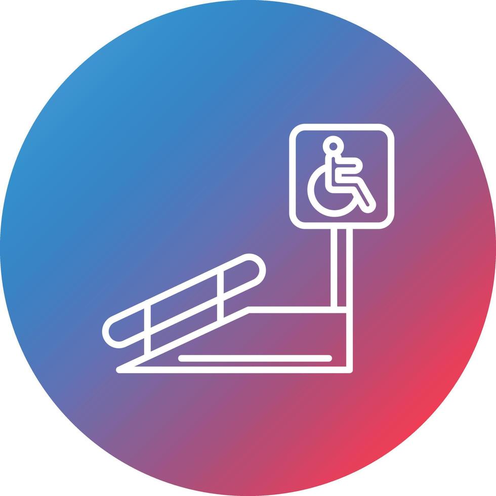 rolstoel oprit lijn helling cirkel achtergrond icoon vector