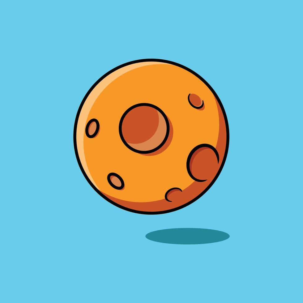 schattig maan tekenfilm vector icoon illustratie Aan blauw achtergrond