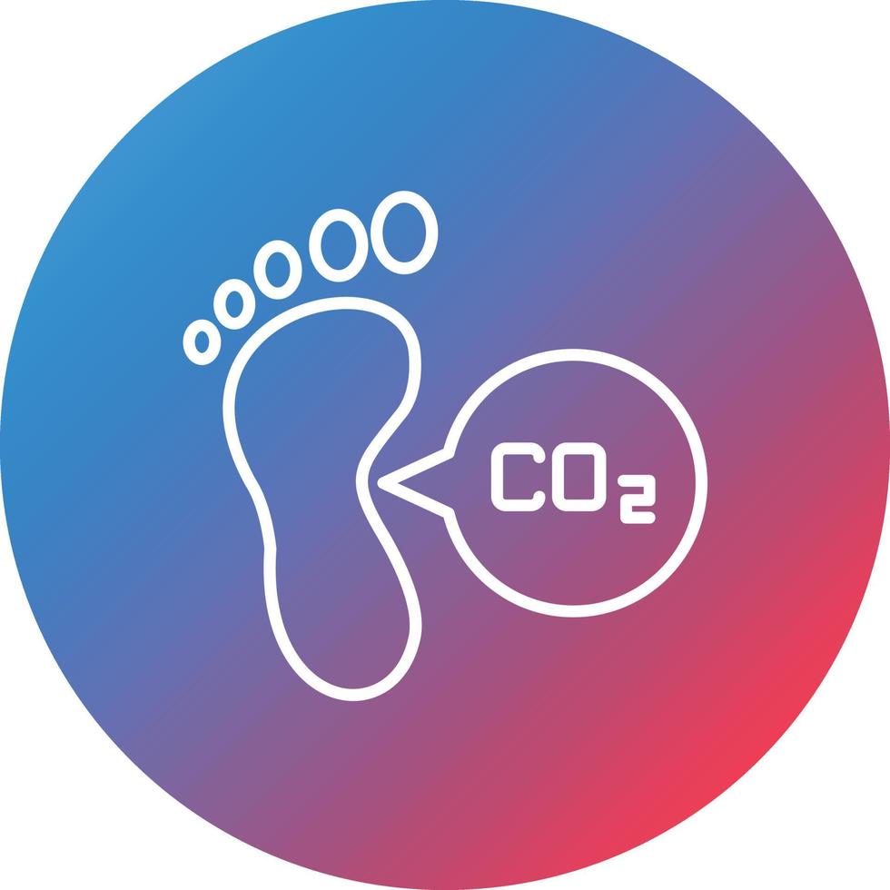koolstof voetafdruk lijn helling cirkel achtergrond icoon vector