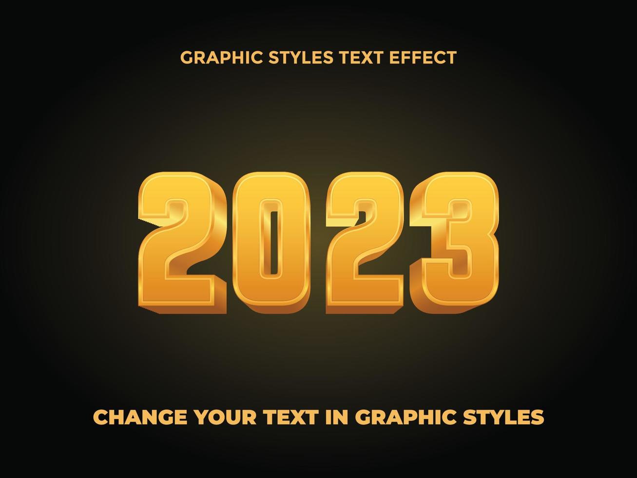 2023 goud helling bewerkbare tekst effect vector