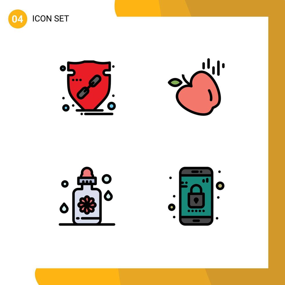 4 creatief pictogrammen modern tekens en symbolen van vertrouwen behandeling beschermen voedsel app bewerkbare vector ontwerp elementen