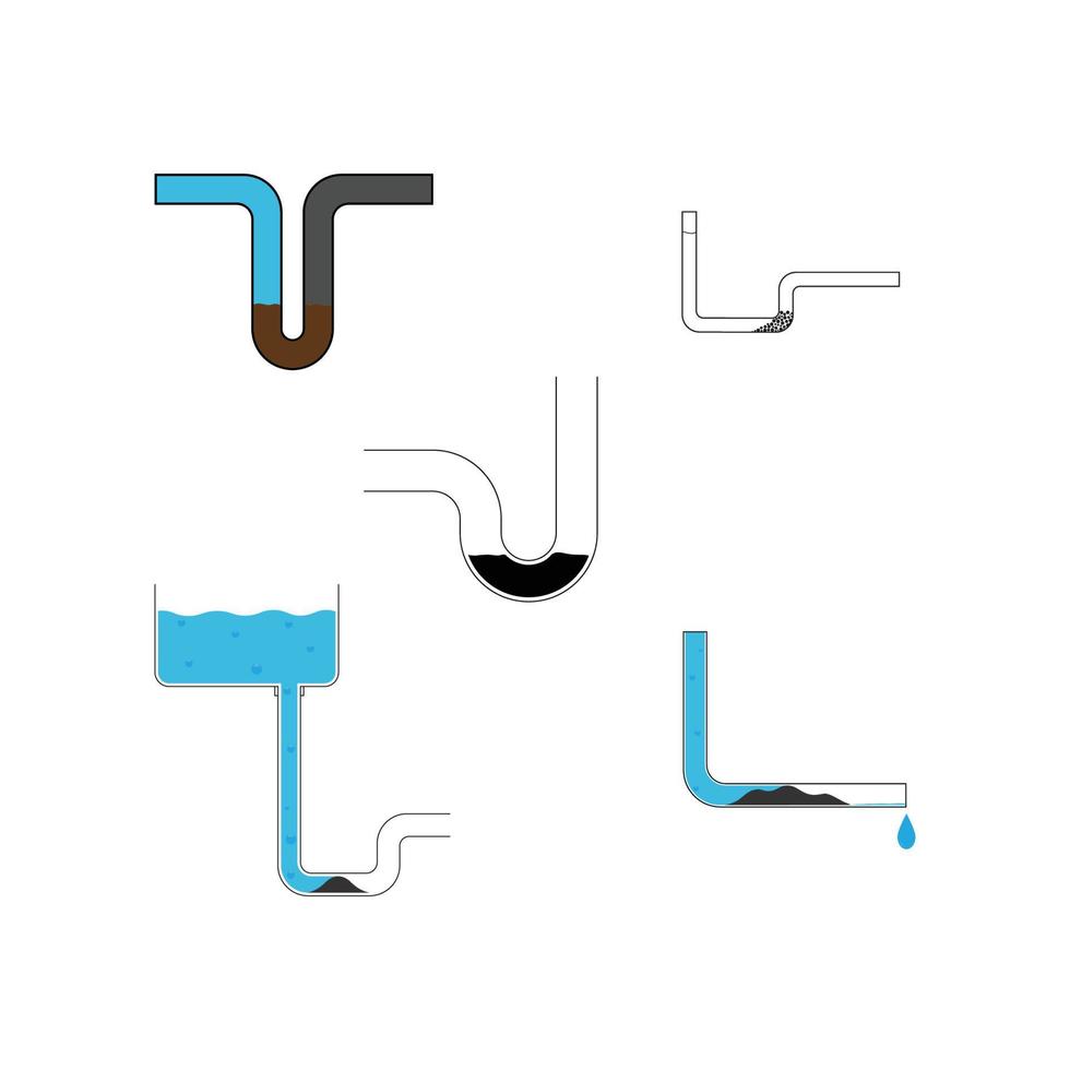 verstopt pijpen logo vector illustratie ontwerp