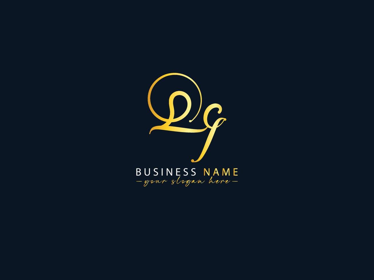 luxe qg logo brief, schoonschrift qg brief logo vector