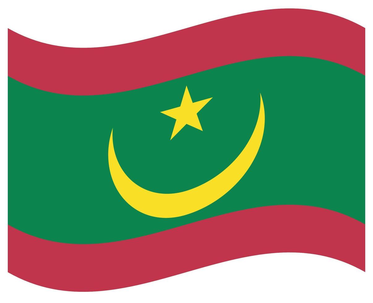 nationaal vlag van mauritania - vlak kleur icoon. vector