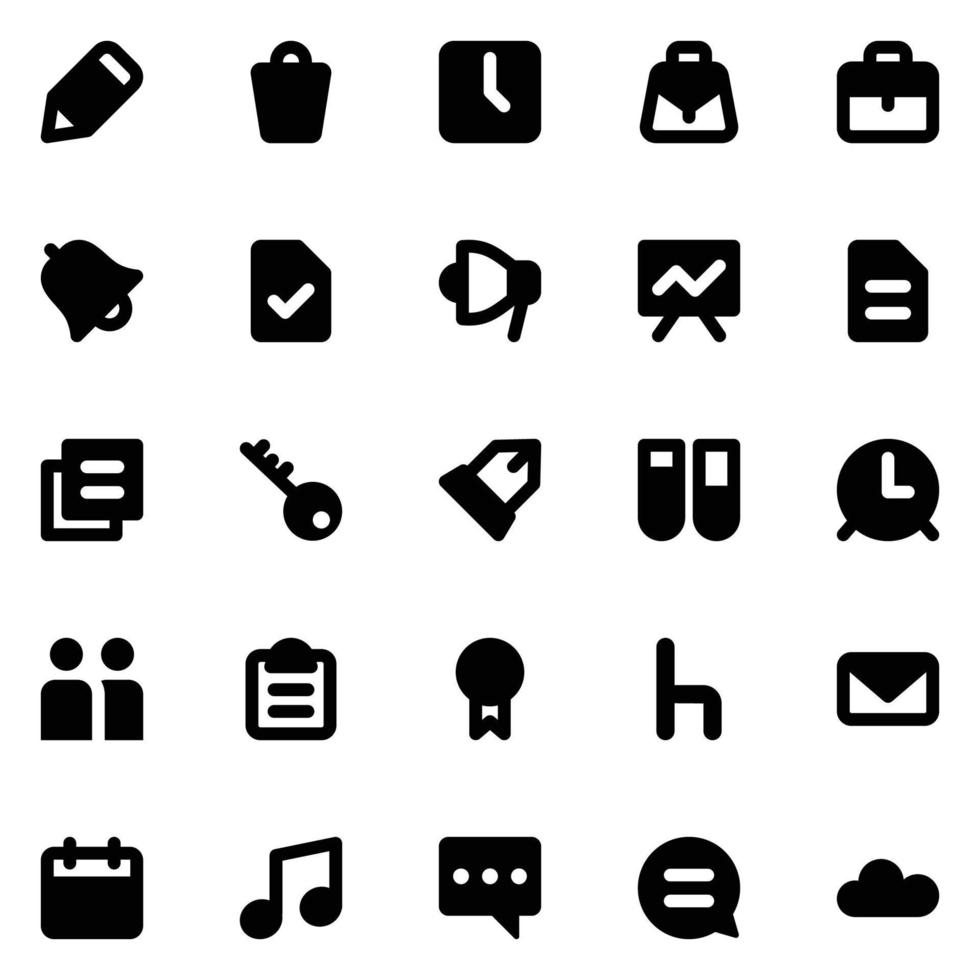 glyph pictogrammen voor onderwijs. vector