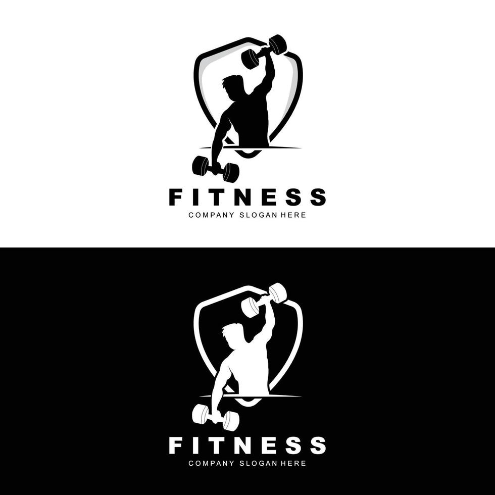 Sportschool logo, geschiktheid logo vector, ontwerp geschikt voor fitheid, sport- apparatuur, lichaam Gezondheid, lichaam supplement Product merken vector