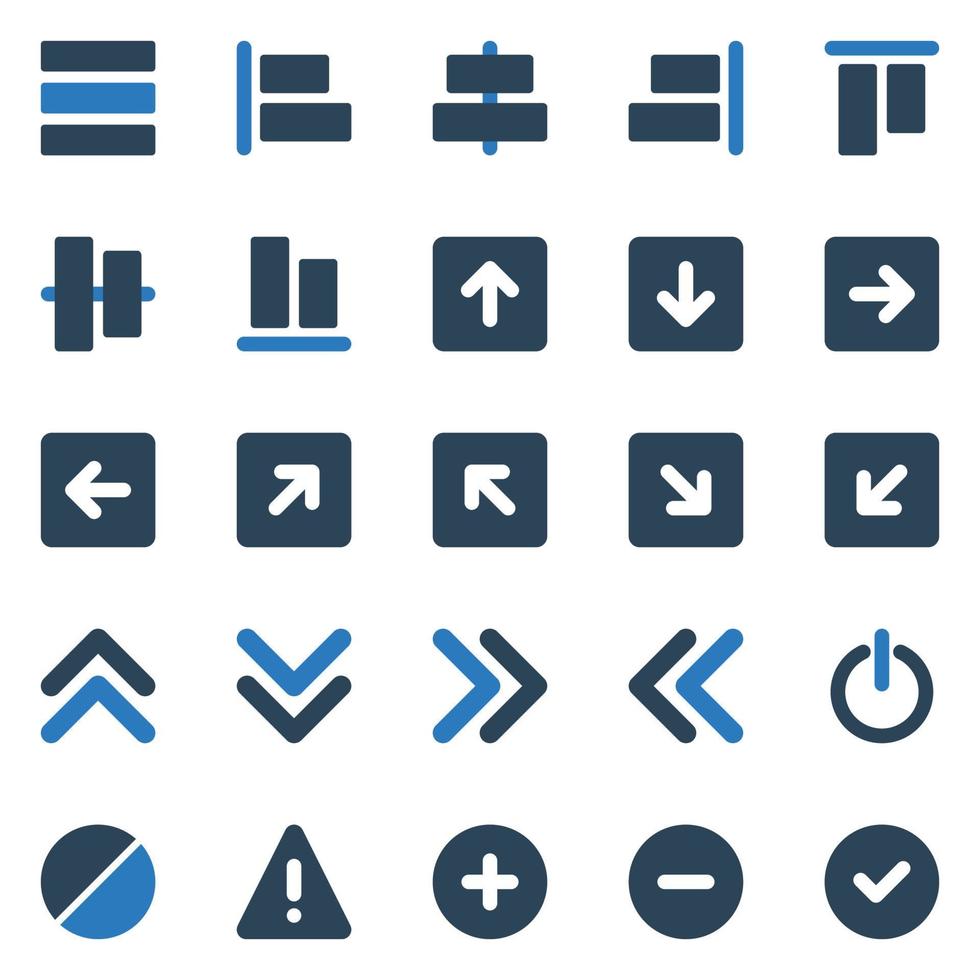 twee kleur pictogrammen voor teken en symbool. vector