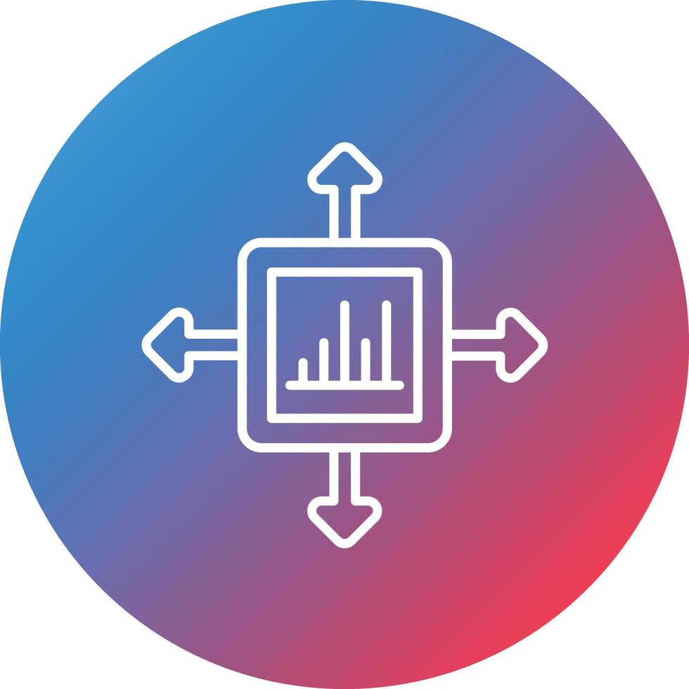 prestatie marketeer lijn helling cirkel achtergrond icoon vector