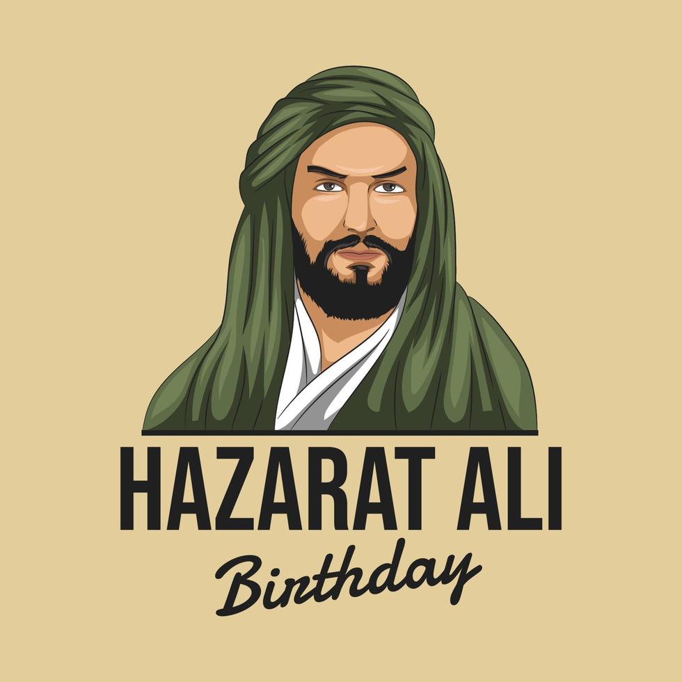 gevaarlijk ali's verjaardag, hazrat ali portret vector