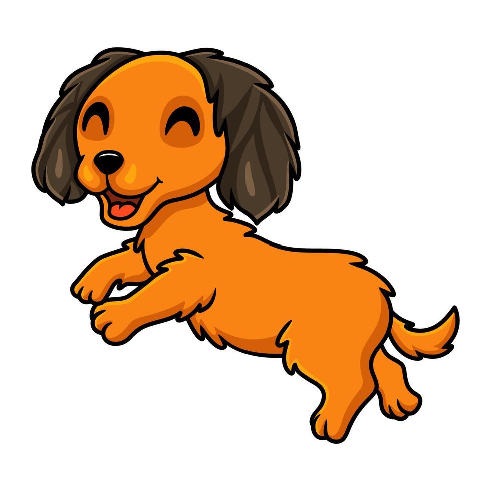 schattig teckel hond tekenfilm poseren vector