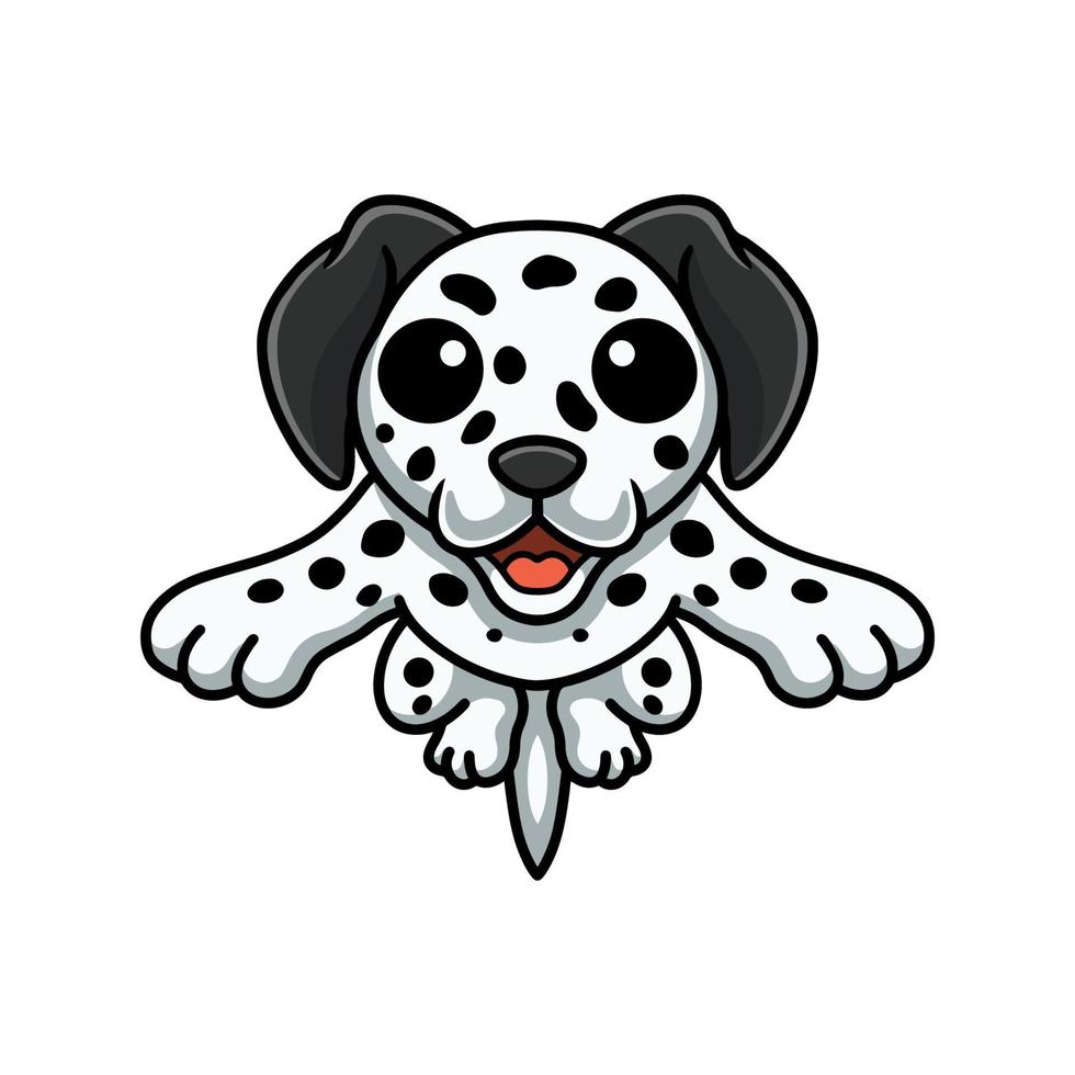 schattig dalmatiër hond tekenfilm jumping vector