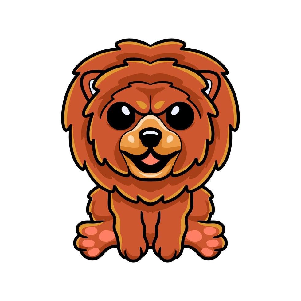 schattig weinig leeuw hond tekenfilm vector