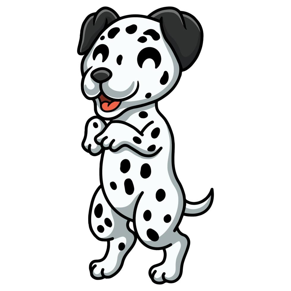 schattig dalmatiër hond tekenfilm staand vector