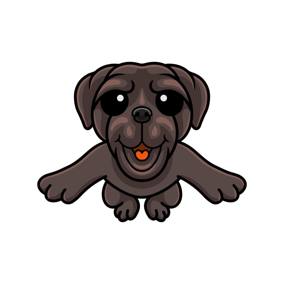 schattig Napolitaans mastiff hond tekenfilm jumping vector